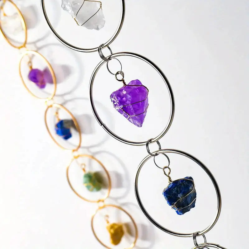 Chakra Crystal Mobile Suncatcher Gold - Boho Gypsy