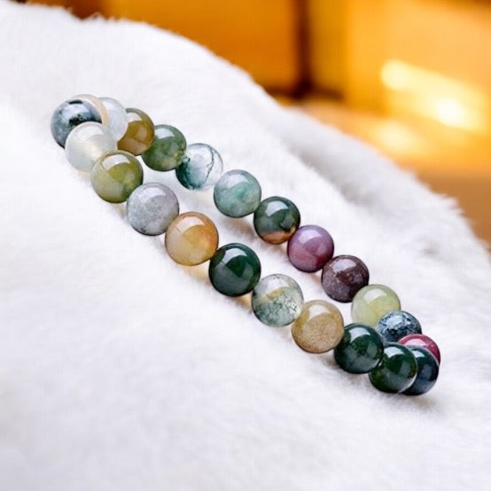 Agate Crystal Bead Bracelet