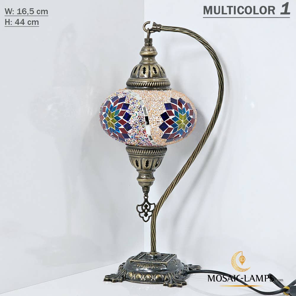 Turkish Mosaic Lamp - Gooseneck MULTICOLOR 4
