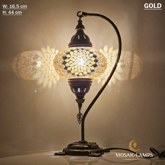 Turkish Mosaic Lamp - Gooseneck GREEN 1