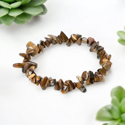 Tiger Eye Crystal Chip Bracelet