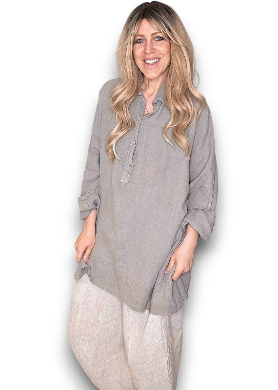 Linen Tunic - Italian - Mocha
