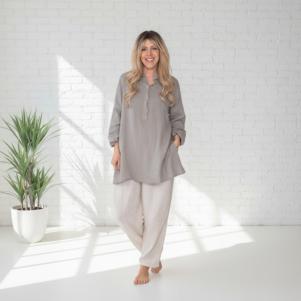 Linen Tunic - Italian - Mocha