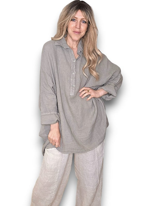 Linen Tunic - Italian - Mocha
