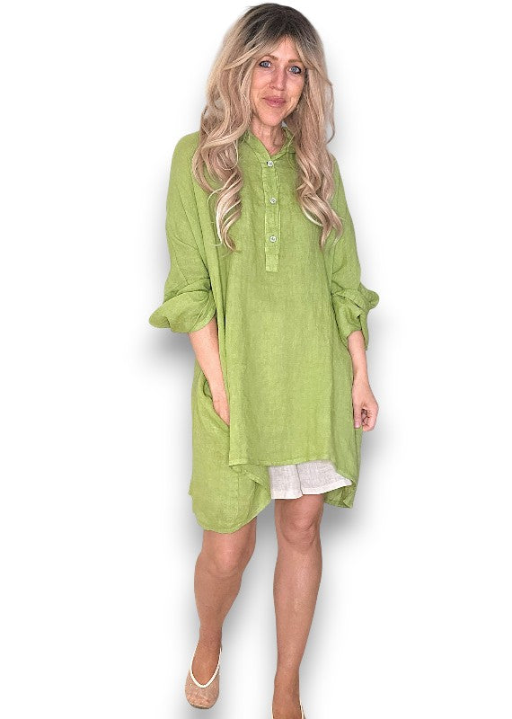 Linen Tunic - Italian - Coastal Green