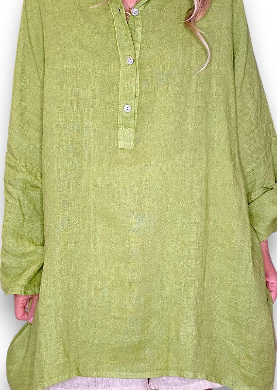 Linen Tunic - Italian - Coastal Green