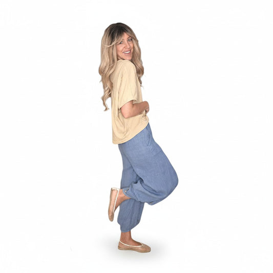 Linen Pants - Italian Petrol