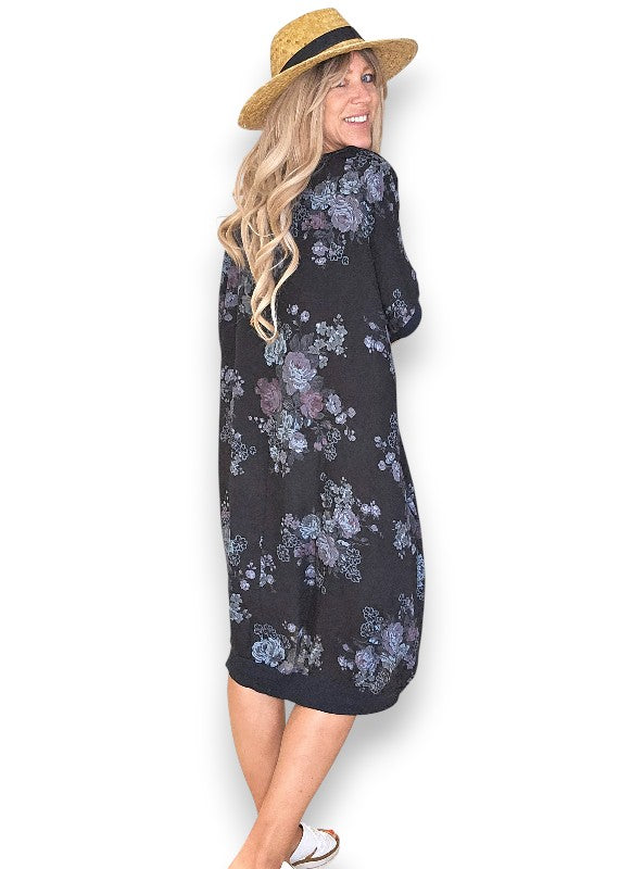 Linen High Tea Dress - Italian - Coastal Black