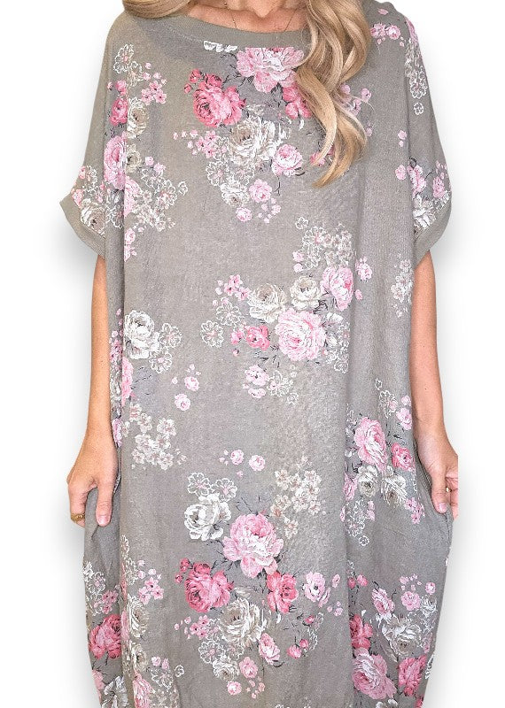 Linen High Tea Dress - Italian - Mocha