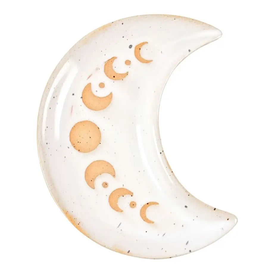 Moon Phase Crescent Ceramic Trinket Tray 12cm