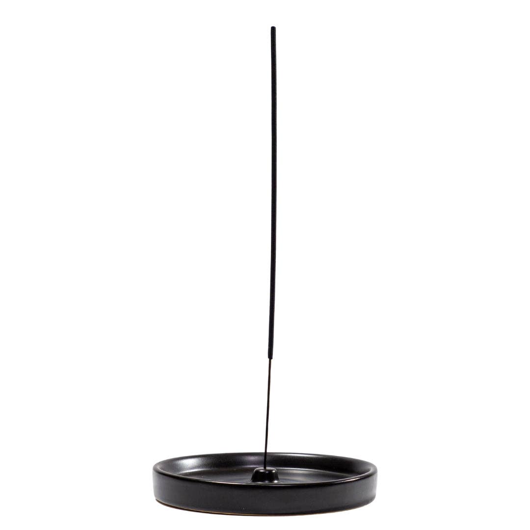 Obsidian Ceramic incense holder: Black