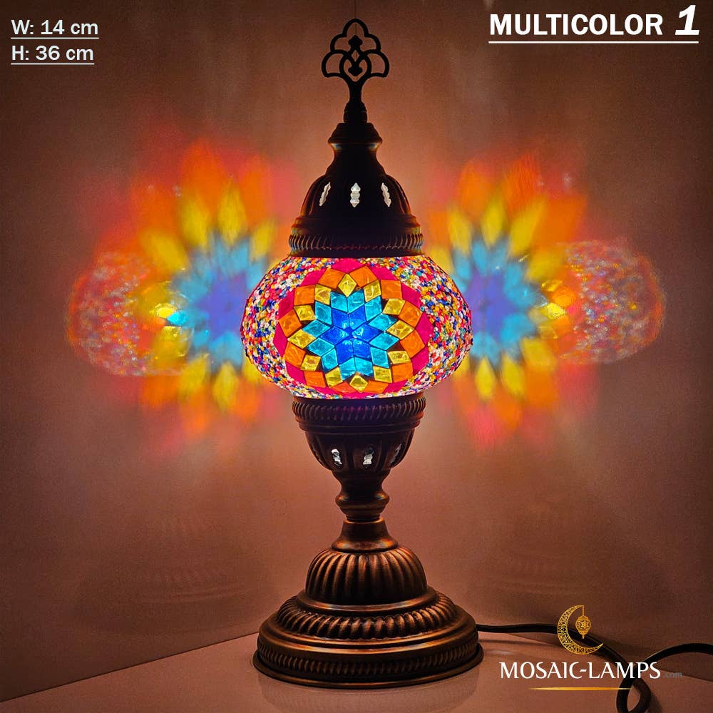 Turkish Mosaic Lamp - Medium Blue 1