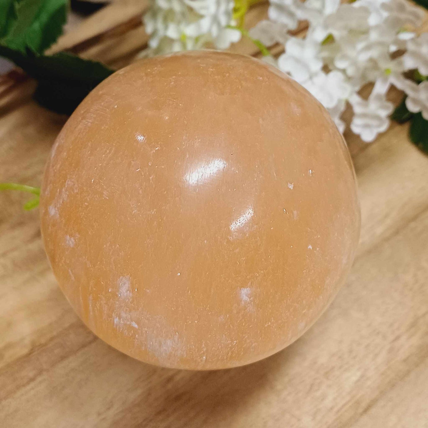 Peach Selenite Sphere 001