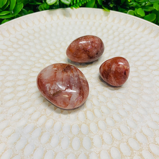 Fire Agate/ Hematoid Quartz Palm Stones