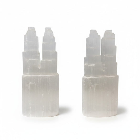Selenite Twin Towers 15cm