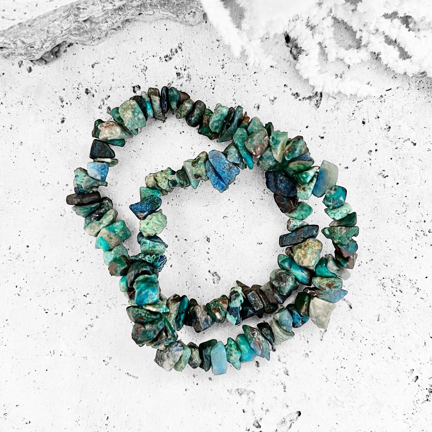 Chrysocolla Crystal Chip Bracelet ~ Communicator/Confidence