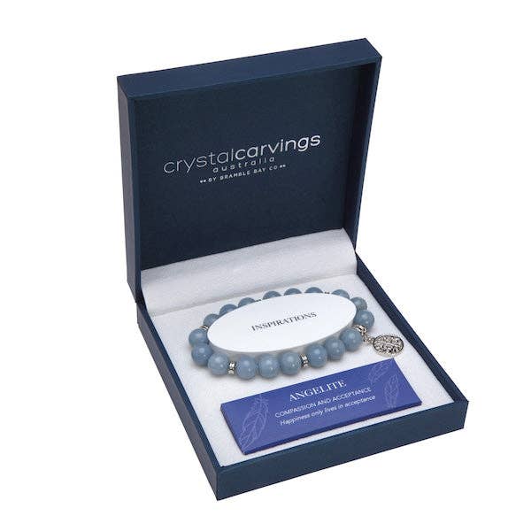 Angelite Tree of Life Charm Bracelet