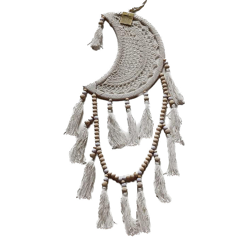 Dreamcatcher Moon Macrame Tassel