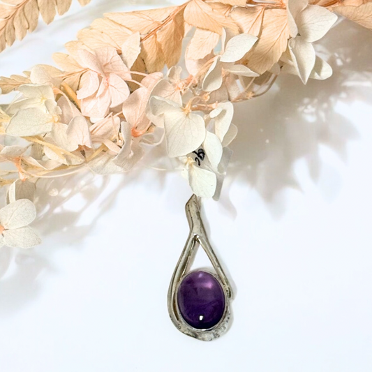 Amethyst Aztec Pendant Silver