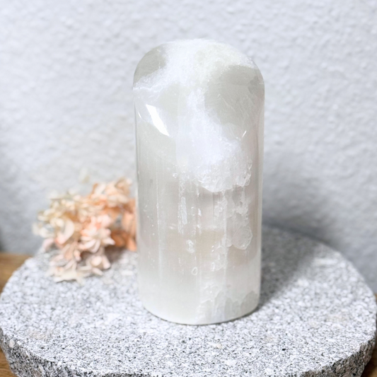 Selenite Lipstick Lamps - 35cm