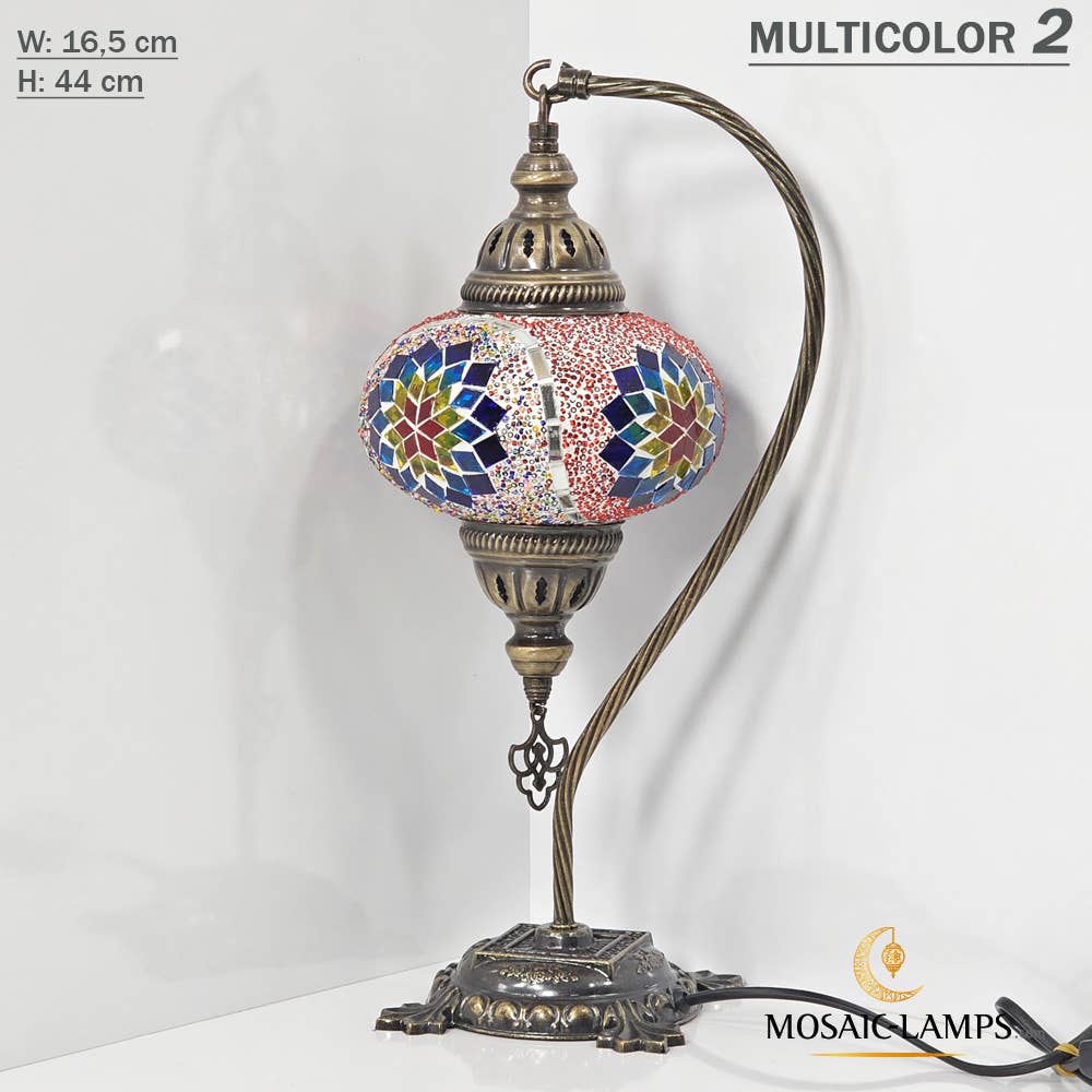 Turkish Mosaic Lamp - Gooseneck MULTICOLOR 4