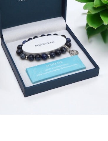 Tree Of Life Sodalite Crystal Bracelet Gift Boxed