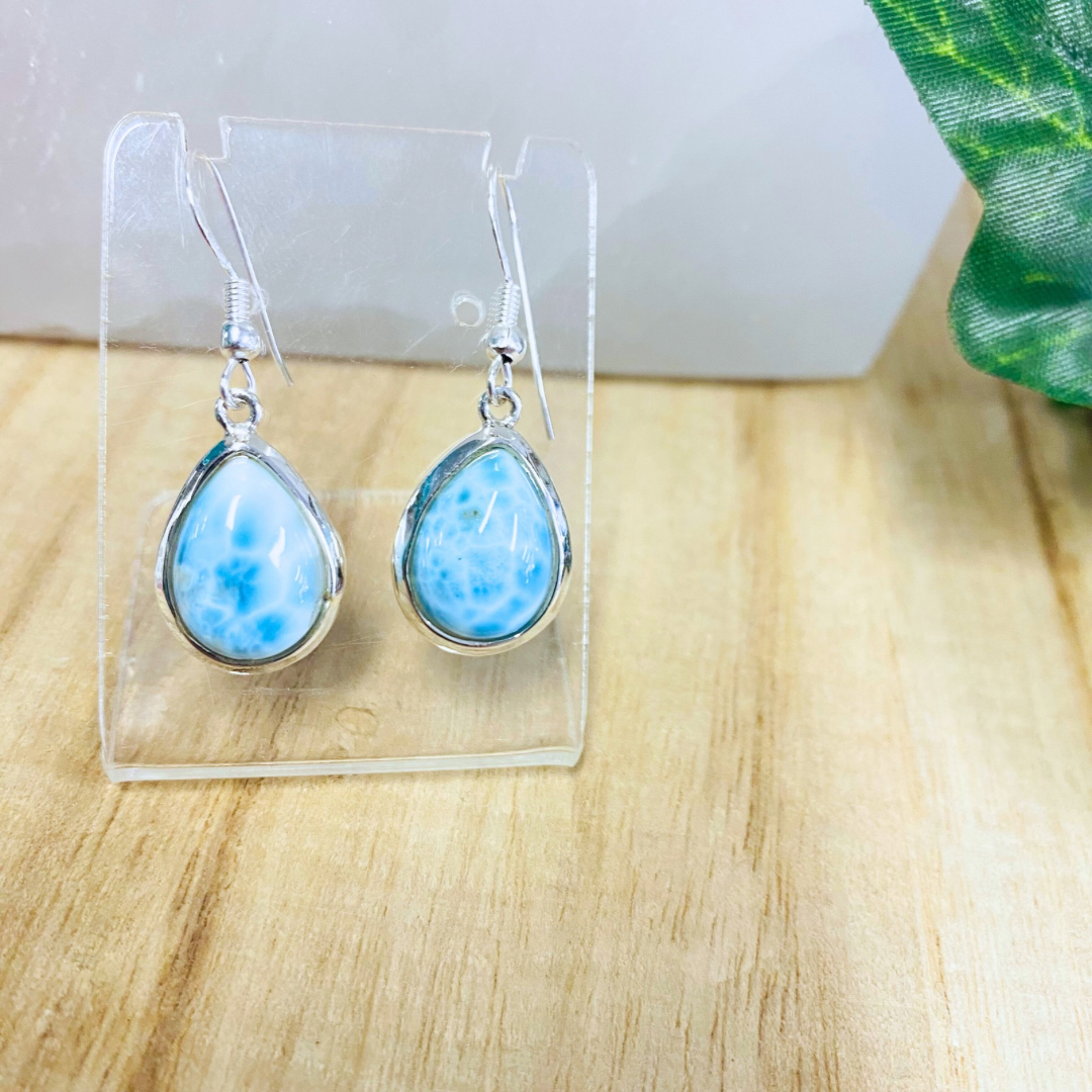 (Copy) Larimar Teardrop Silver Earrings