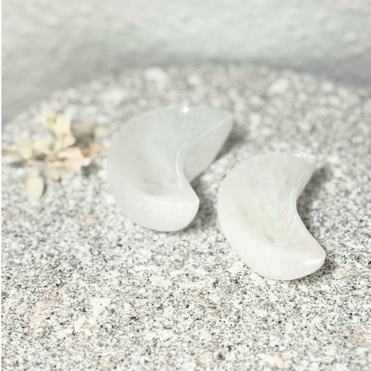 Selenite Moon Bowls