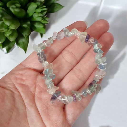 Fluorite Crystal Chip Bracelet