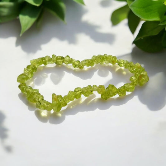 Peridot Crystal Chip Bracelets ~ Tenacity / Focus