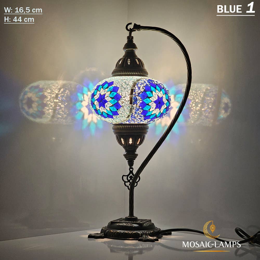 Turkish Mosaic Lamp - Gooseneck MULTICOLOR 4