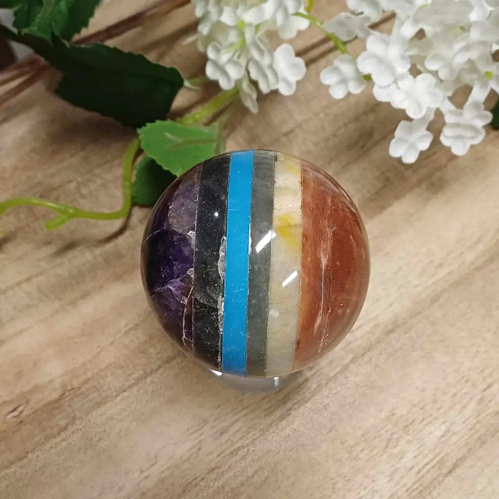 7 Chakra Crystal Sphere 001 Crystal sphere