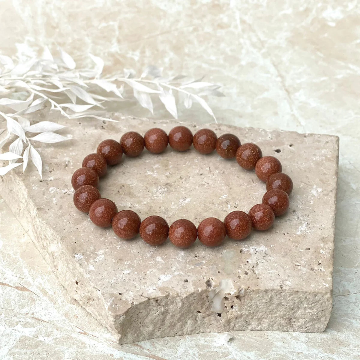 Goldstone Bead Bracelet