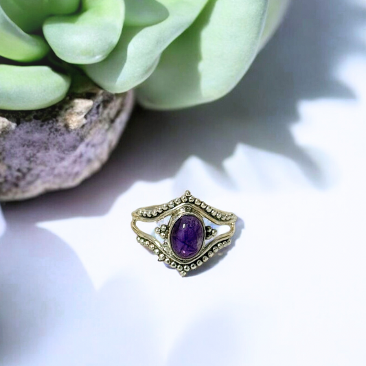 Amethyst Egyptian Ring in Silver