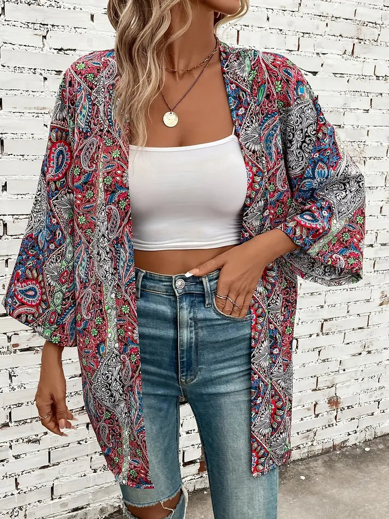 Paisley Kimono Bohemian Rose Tunic