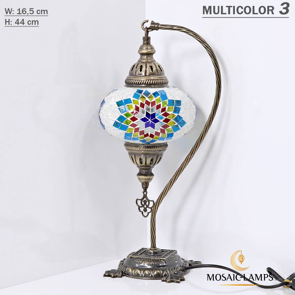 Turkish Mosaic Lamp - Gooseneck MULTICOLOR 4