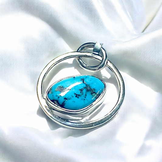 Turquoise Aztec Pendant Silver