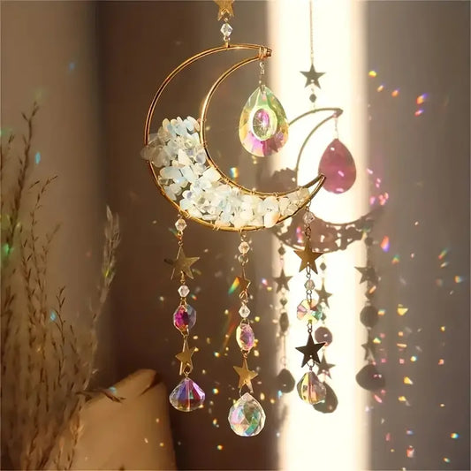 Opalite Half Moon Prism Suncatcher