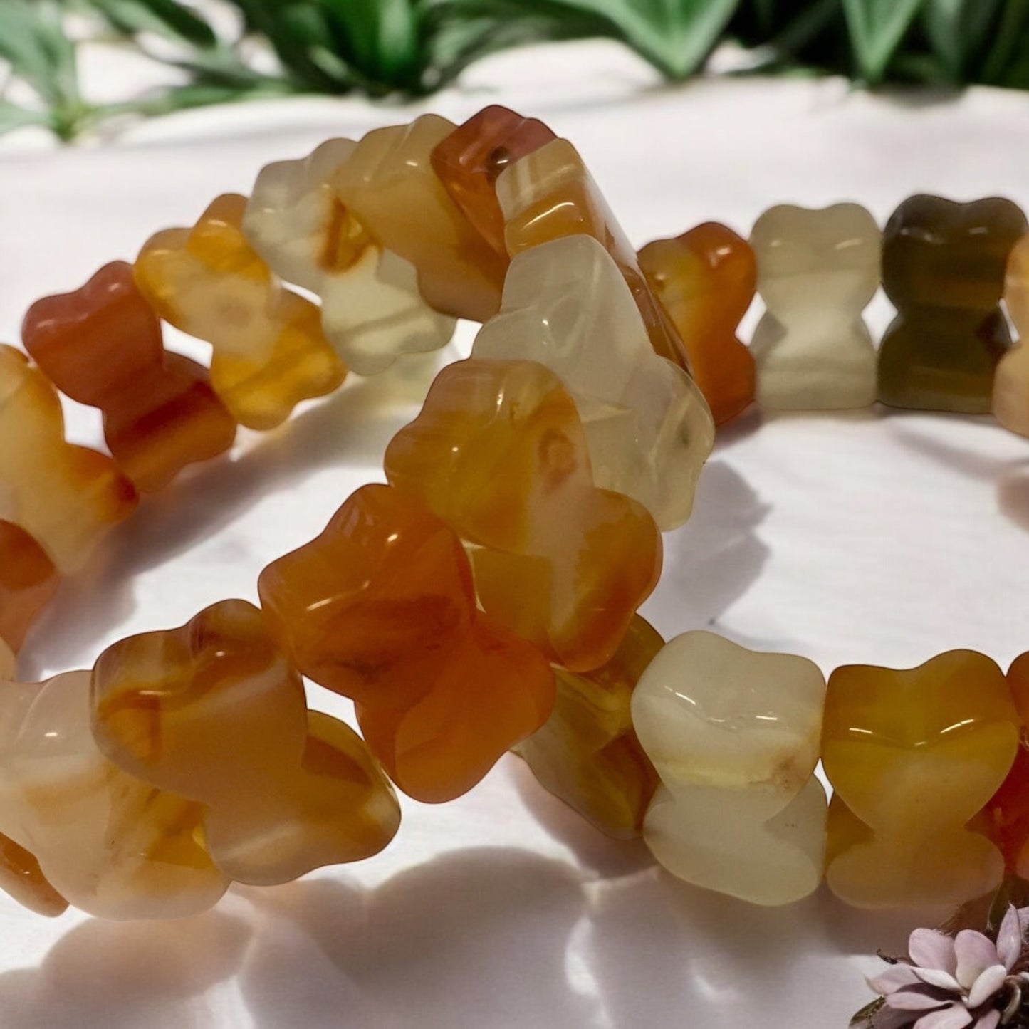 Carnelian Hourglass Crystal Bracelet