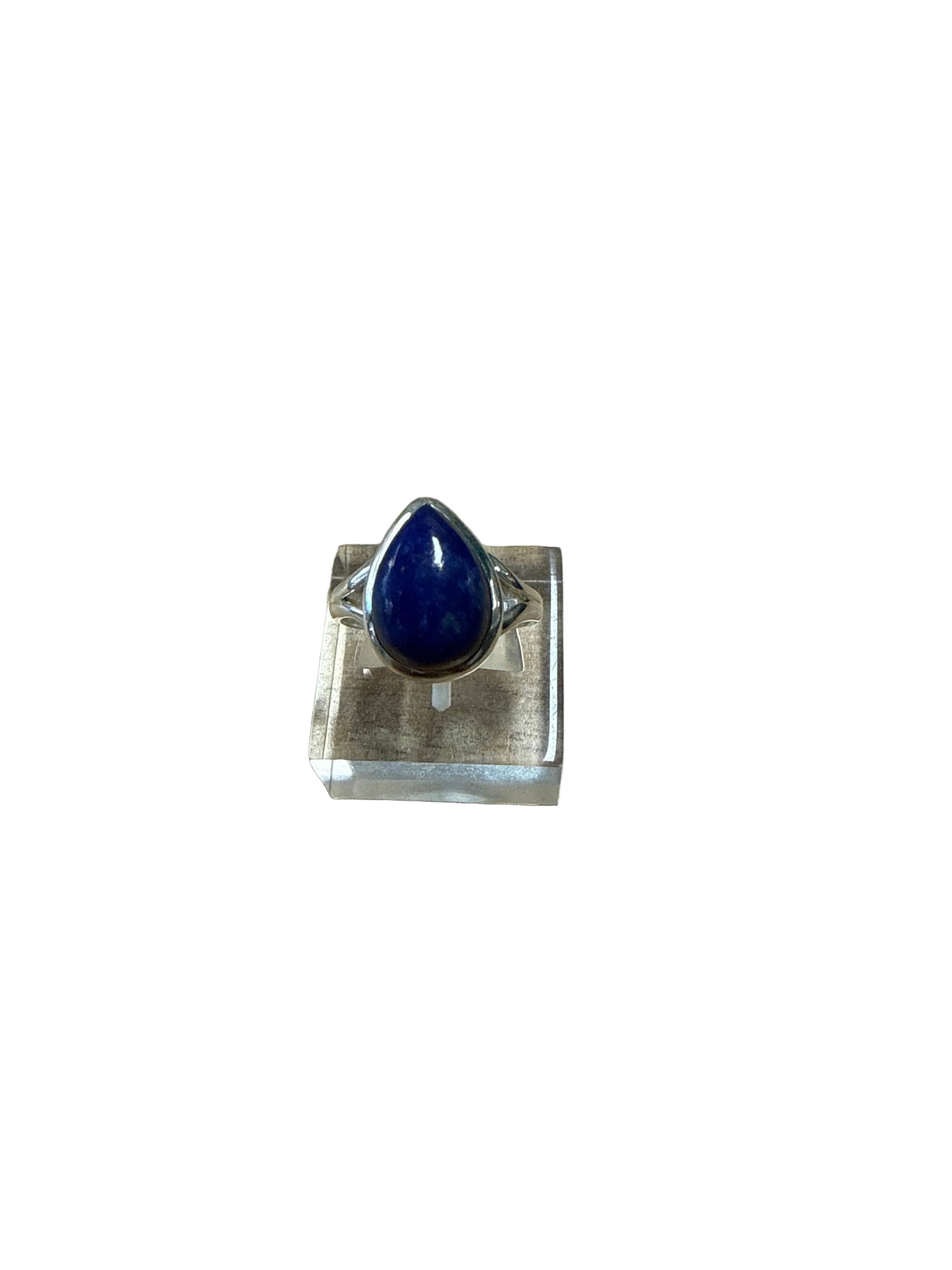 Lapis Lazuli Teardrop Ring in Silver