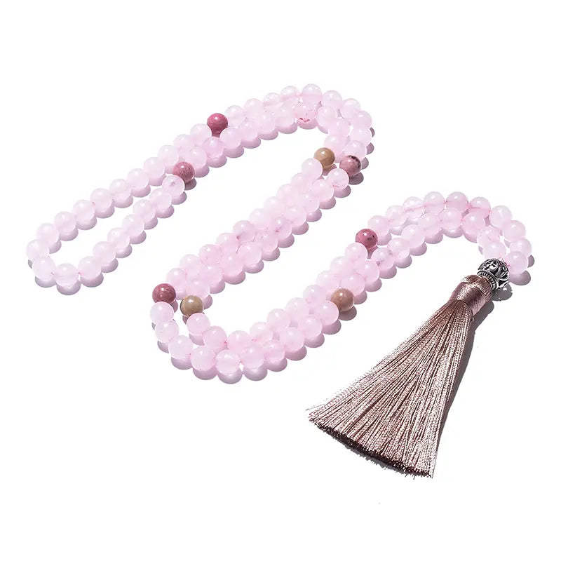 Bohemian Style Rose Quartz Mala Set