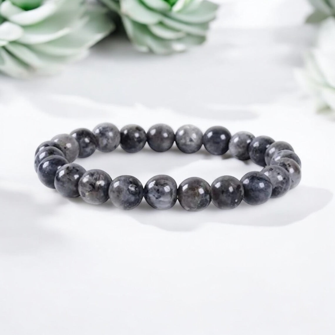 Larvikite Bead Bracelet