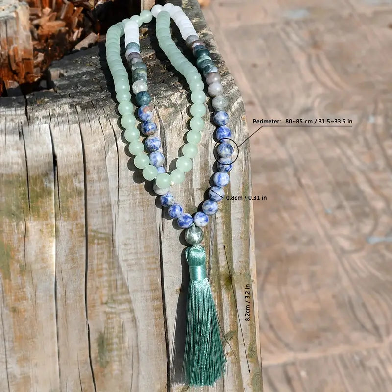 Bohemian Style Chrysocolla  Aventurine Sodalite Mala