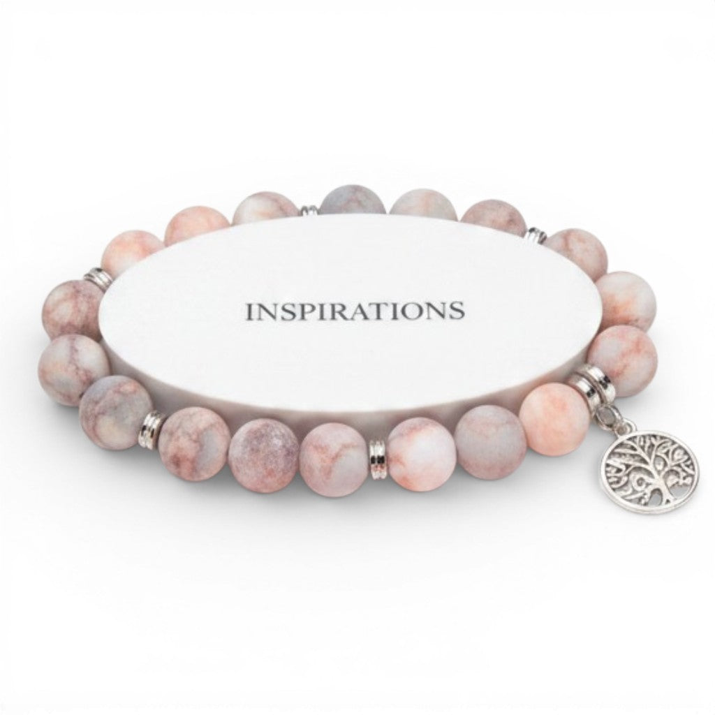 Pink Matrix Matte Tree of Life Charm Bracelet