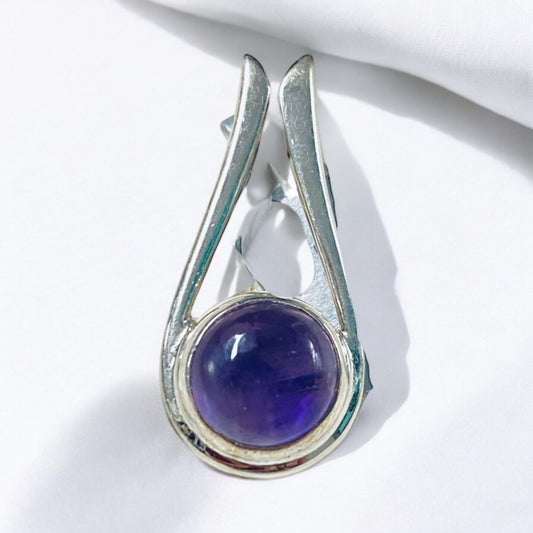 Amethyst Silver Pendant Egyptian Isis