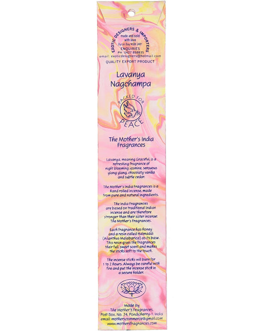 Mothers India Incense - LAVANYA Nag Champa