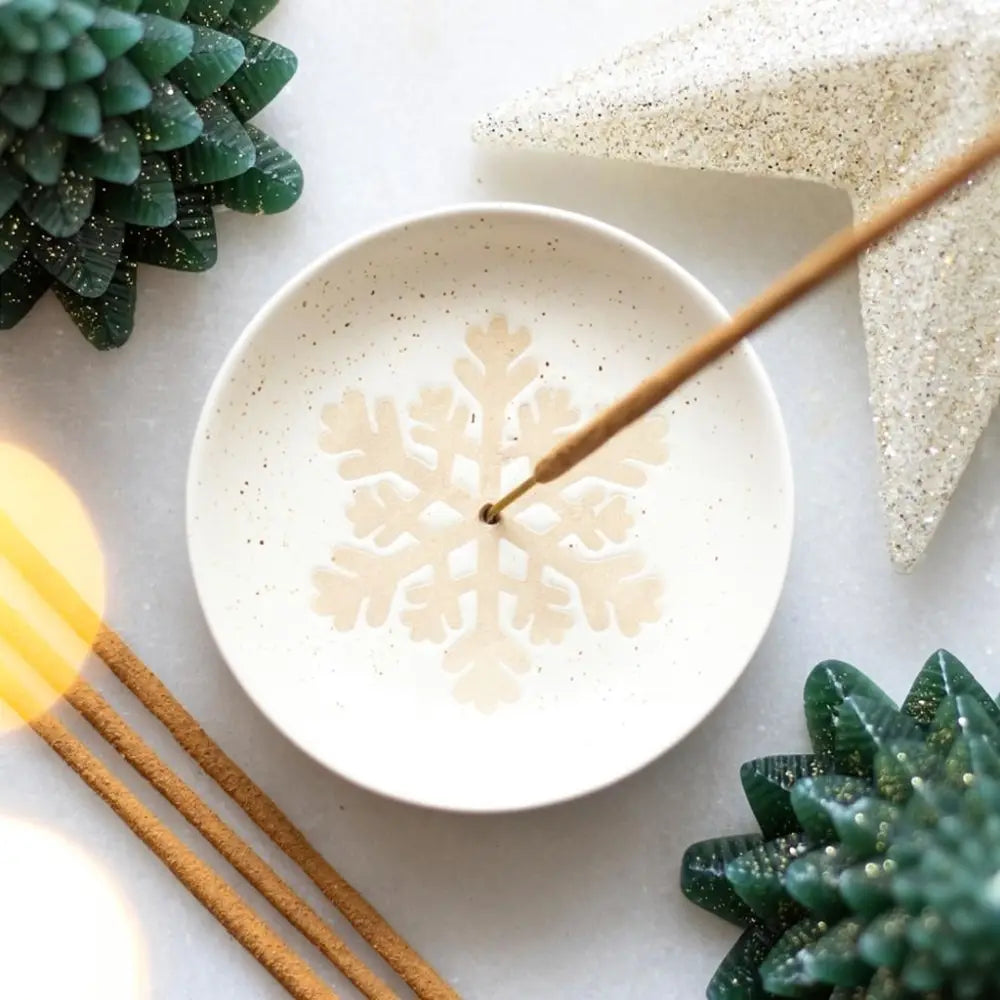 Snowflake Ceramic Incense Holder