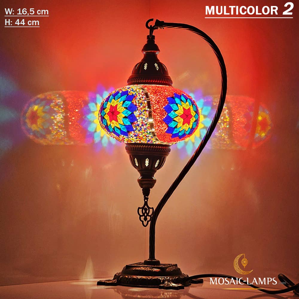 Turkish Mosaic Lamp - Gooseneck MULTICOLOR 4