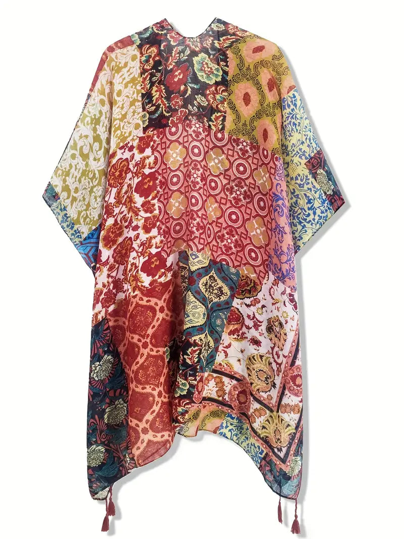 Bohemian Multi Coloured Tunic Wrap