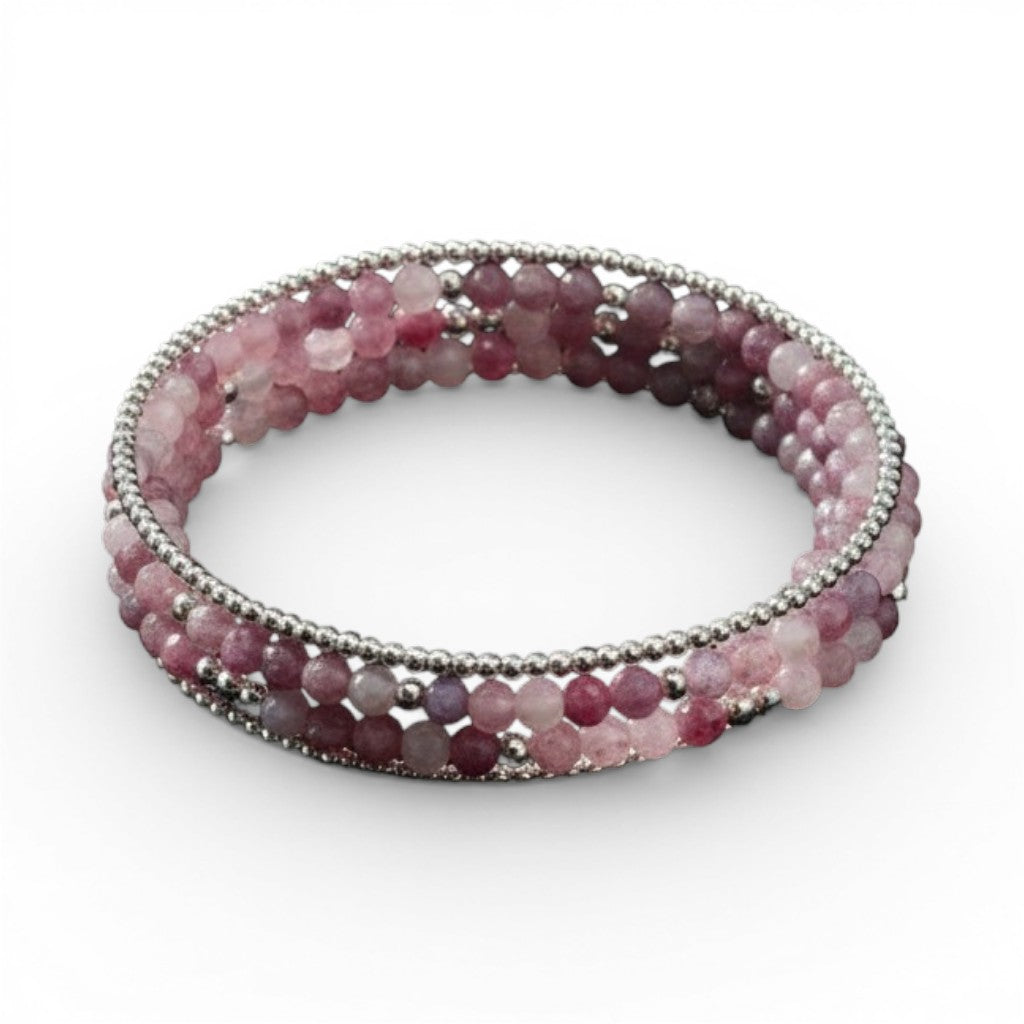 Pink Tourmaline Trio Bracelet Set
